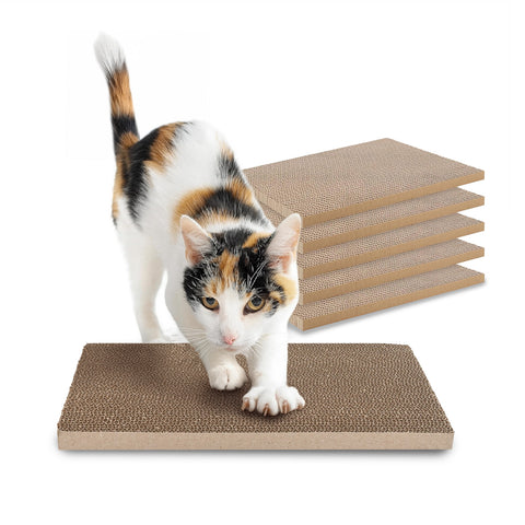 Set of 5 Double-Sided Corrugated Cardboard Cat Scratchers
