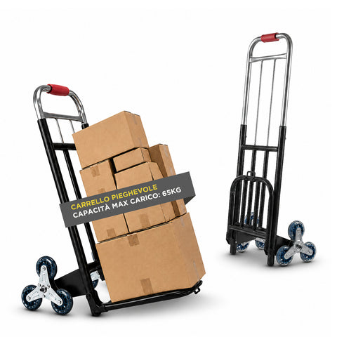 Multipurpose Folding Trolley with 6 360° Swivel Wheels and 3 Ropes