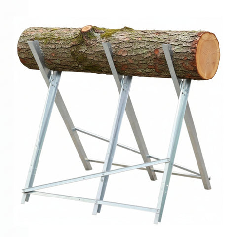 Folding Firewood Sawhorse in Sturdy Steel with 100 kg Capacity
