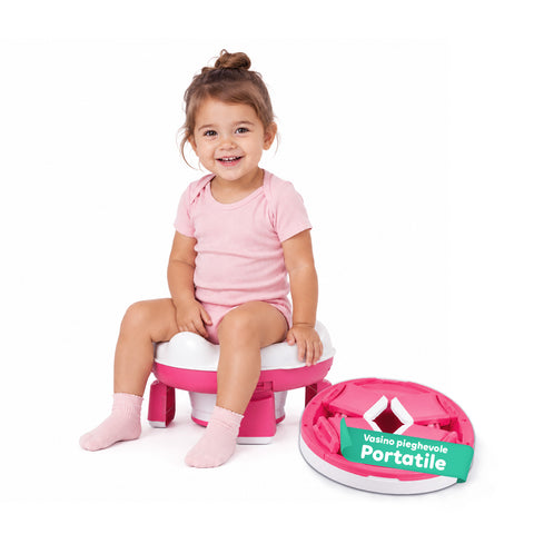 Gray Foldable and Collapsible Portable Children's Potty with 20 Hygienic Bags - Made of PP and TPR for Children Aged 1-3 Years