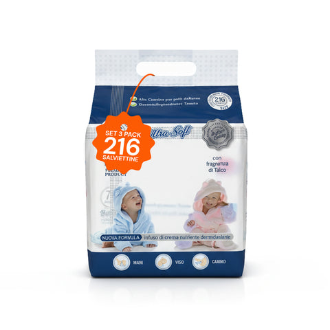 Talcum Powder Newborn Wipes – 216 /1 296 Pcs with Soothing Cream