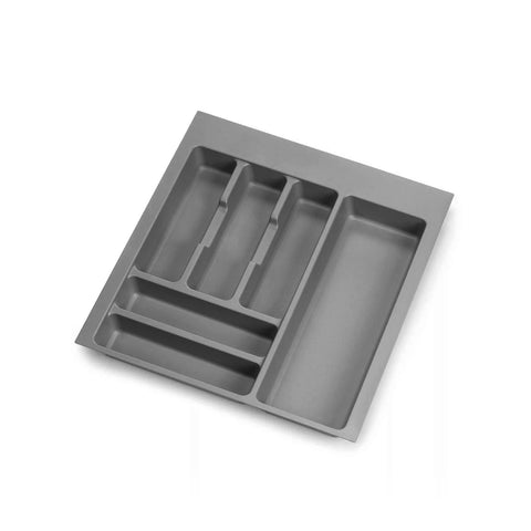 Adjustable plastic cutlery tray for drawer 40cm Grey