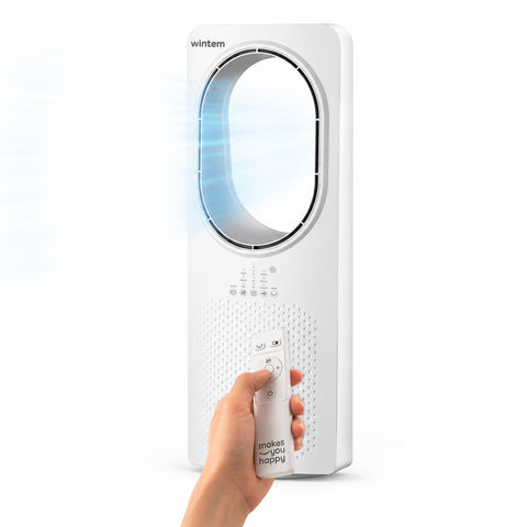 Compact 50W Bladeless Fan with Remote Control and Automatic Shut-Off