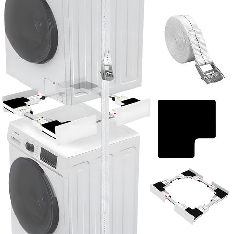 Washing Machine and Dryer Stacking Kit with Securing Strap