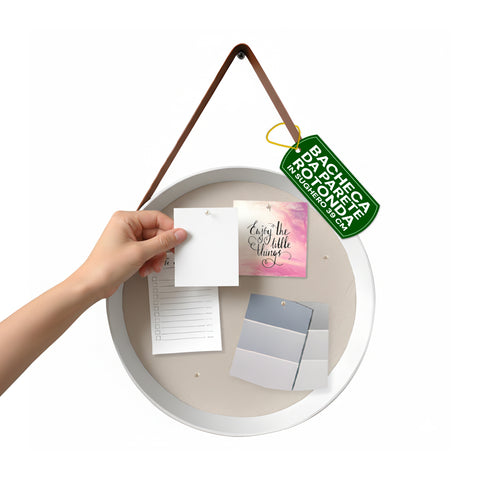 Wall-Mounted Corkboard - 39 cm Diameter with Modern Design