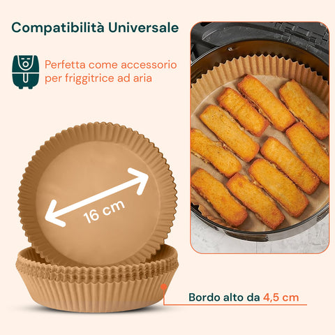 Set of 100 Waterproof and Heat-Resistant Air Fryer Parchment Paper Liners