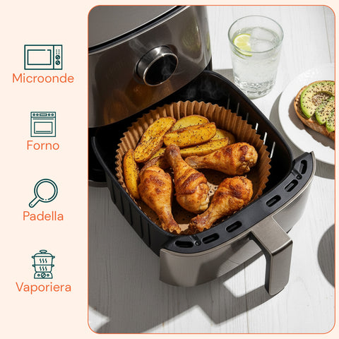 Set of 100 Waterproof and Heat-Resistant Air Fryer Parchment Paper Liners