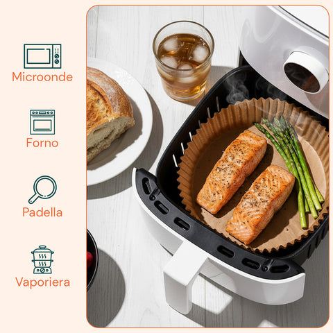 Set of 100 Waterproof and Heat-Resistant Air Fryer Parchment Paper Liners