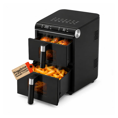 11-Litre Air Fryer with Dual Basket, 2800W, 13 Programs, Touch Control and Accessories