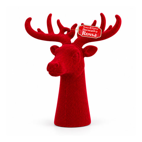 Decorative Velvet-Effect Deer Head 32x20x28h cm | Modern Design Ornament in 6 Colors for Home, Office, and Store