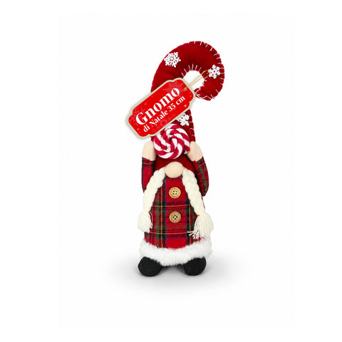 Decorative Christmas Gnome in Soft Fabric, Christmas Ornament with Long Hat and Snowflakes, Available in 35 and 50 cm