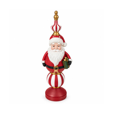 76 cm Resin Christmas Figurine, Santa Claus and Nutcracker Soldier Decoration, White or Red
