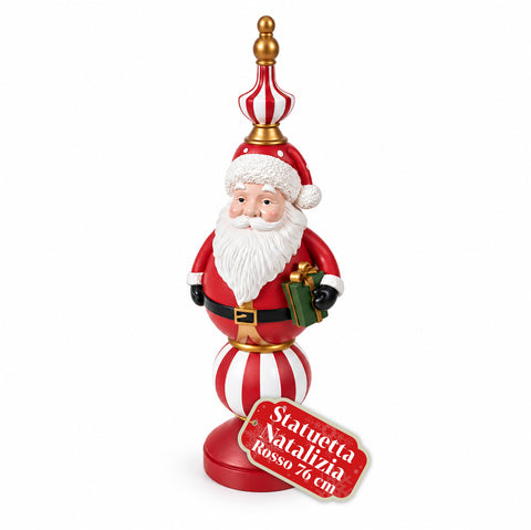 76 cm Resin Christmas Figurine, Santa Claus and Nutcracker Soldier Decoration, White or Red