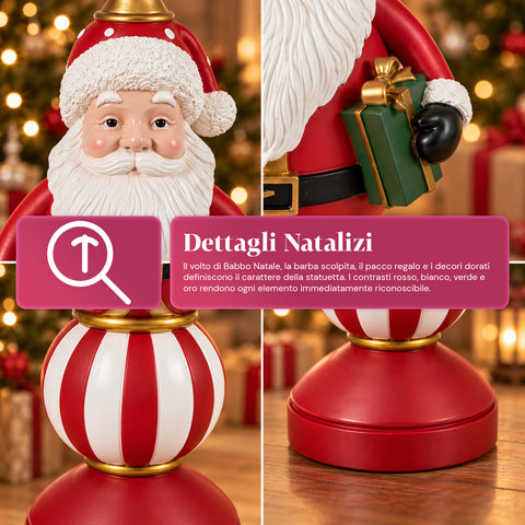 76 cm Resin Christmas Figurine, Santa Claus and Nutcracker Soldier Decoration, White or Red
