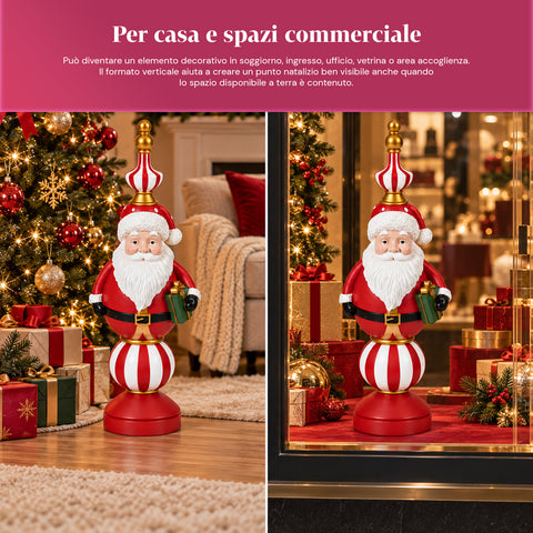 76 cm Resin Christmas Figurine, Santa Claus and Nutcracker Soldier Decoration, White or Red