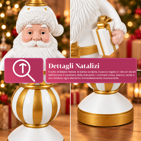 76 cm Resin Christmas Figurine, Santa Claus and Nutcracker Soldier Decoration, White or Red