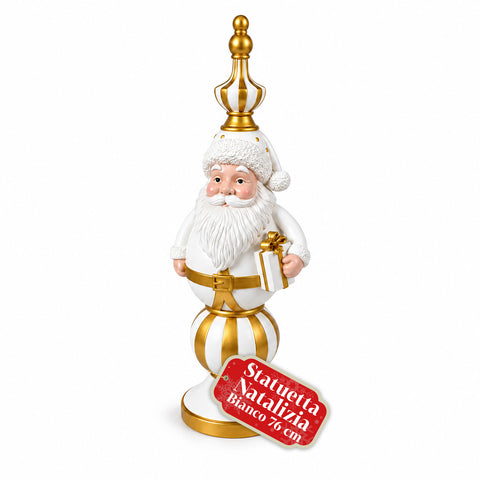 76 cm Resin Christmas Figurine, Santa Claus and Nutcracker Soldier Decoration, White or Red
