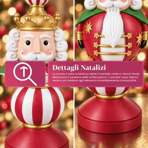 76 cm Resin Christmas Figurine, Santa Claus and Nutcracker Soldier Decoration, White or Red