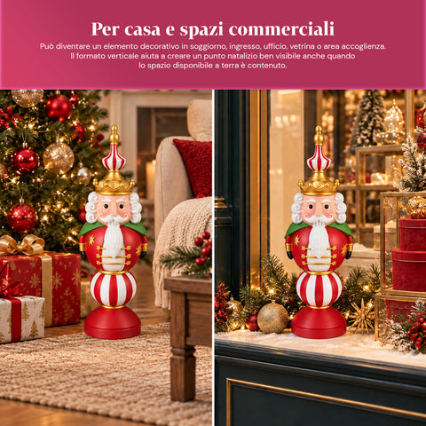 76 cm Resin Christmas Figurine, Santa Claus and Nutcracker Soldier Decoration, White or Red