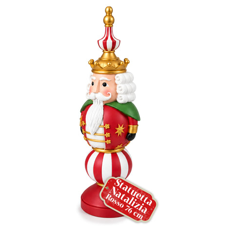 76 cm Resin Christmas Figurine, Santa Claus and Nutcracker Soldier Decoration, White or Red