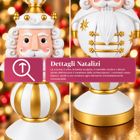 76 cm Resin Christmas Figurine, Santa Claus and Nutcracker Soldier Decoration, White or Red