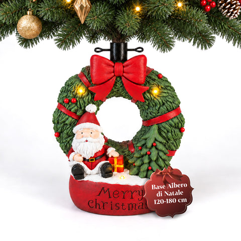 Decorative Christmas tree base, 10 designs, made of iron and magnesium, universal attachment, for trees up to 210 cm, 2 models with LED lights