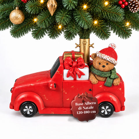 Decorative Christmas tree base, 10 designs, made of iron and magnesium, universal attachment, for trees up to 210 cm, 2 models with LED lights