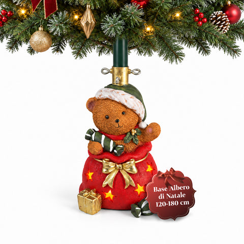 Decorative Christmas tree base, 10 designs, made of iron and magnesium, universal attachment, for trees up to 210 cm, 2 models with LED lights