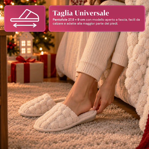 Soft and Cozy Blanket and Slipper Set | Soft Throw 130x160 cm, One-Size Slippers, 4 Colors