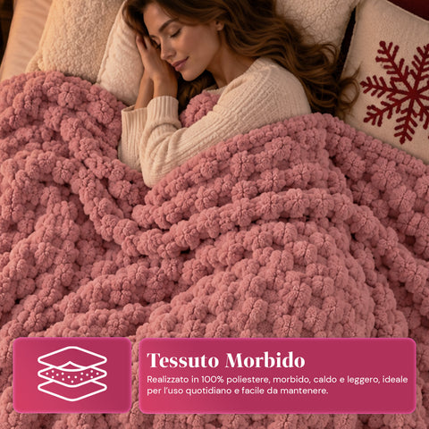 Soft and Cozy Blanket and Slipper Set | Soft Throw 130x160 cm, One-Size Slippers, 4 Colors