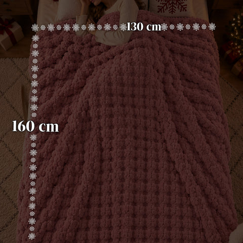 Soft and Cozy Blanket and Slipper Set | Soft Throw 130x160 cm, One-Size Slippers, 4 Colors