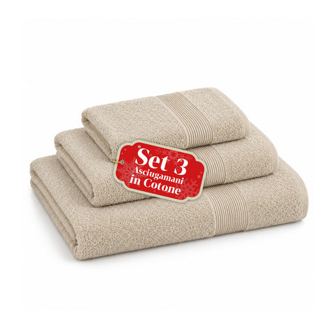 Set of 3 100% Cotton Towels - Bathroom Set with 90x140 Bath Sheet, 60x100 Towel and 40x60 Guest Towel, Soft and Absorbent, 6 Colors