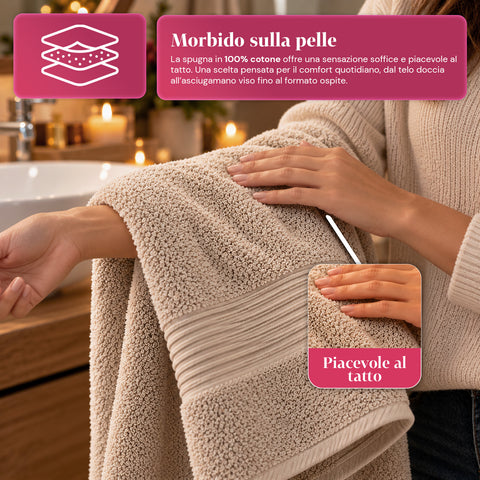 Set of 3 100% Cotton Towels - Bathroom Set with 90x140 Bath Sheet, 60x100 Towel and 40x60 Guest Towel, Soft and Absorbent, 6 Colors