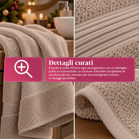 Set of 3 100% Cotton Towels - Bathroom Set with 90x140 Bath Sheet, 60x100 Towel and 40x60 Guest Towel, Soft and Absorbent, 6 Colors