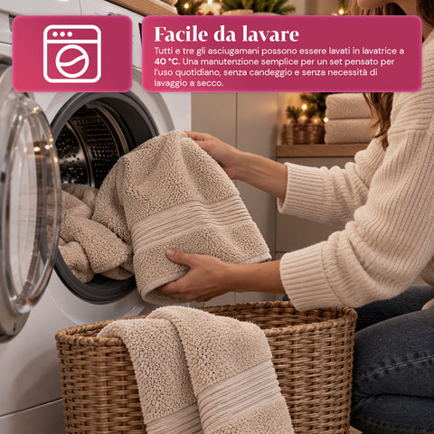 Set of 3 100% Cotton Towels - Bathroom Set with 90x140 Bath Sheet, 60x100 Towel and 40x60 Guest Towel, Soft and Absorbent, 6 Colors