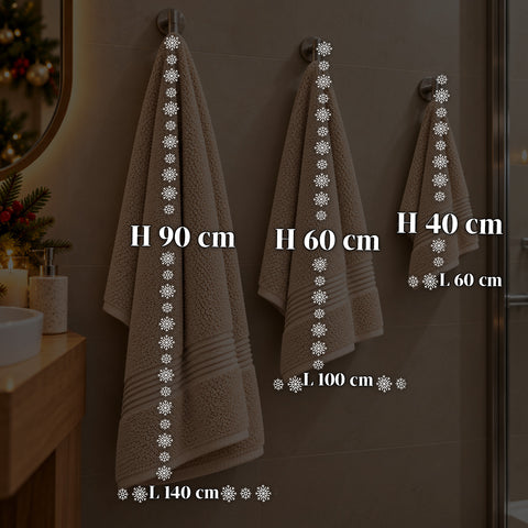 Set of 3 100% Cotton Towels - Bathroom Set with 90x140 Bath Sheet, 60x100 Towel and 40x60 Guest Towel, Soft and Absorbent, 6 Colors
