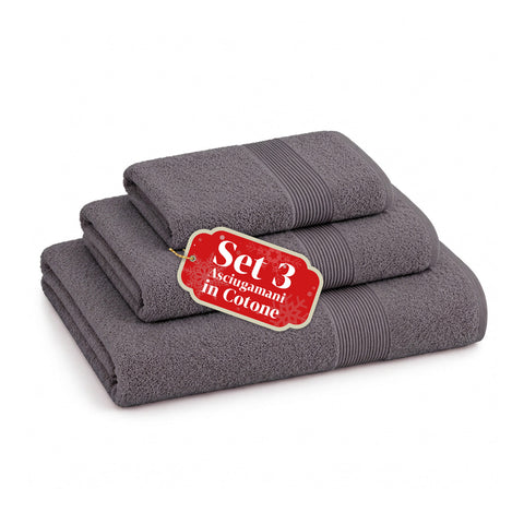 Set of 3 100% Cotton Towels - Bathroom Set with 90x140 Bath Sheet, 60x100 Towel and 40x60 Guest Towel, Soft and Absorbent, 6 Colors