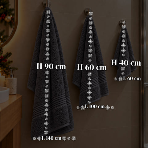 Set of 3 100% Cotton Towels - Bathroom Set with 90x140 Bath Sheet, 60x100 Towel and 40x60 Guest Towel, Soft and Absorbent, 6 Colors