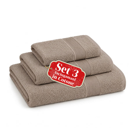 Set of 3 100% Cotton Towels - Bathroom Set with 90x140 Bath Sheet, 60x100 Towel and 40x60 Guest Towel, Soft and Absorbent, 6 Colors