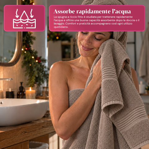 Set of 3 100% Cotton Towels - Bathroom Set with 90x140 Bath Sheet, 60x100 Towel and 40x60 Guest Towel, Soft and Absorbent, 6 Colors