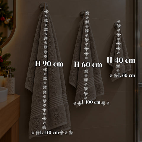 Set of 3 100% Cotton Towels - Bathroom Set with 90x140 Bath Sheet, 60x100 Towel and 40x60 Guest Towel, Soft and Absorbent, 6 Colors