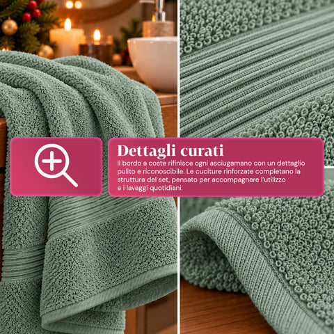 Set of 3 100% Cotton Towels - Bathroom Set with 90x140 Bath Sheet, 60x100 Towel and 40x60 Guest Towel, Soft and Absorbent, 6 Colors