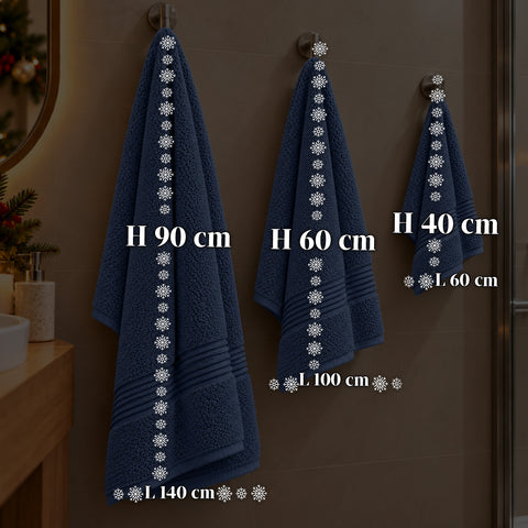 Set of 3 100% Cotton Towels - Bathroom Set with 90x140 Bath Sheet, 60x100 Towel and 40x60 Guest Towel, Soft and Absorbent, 6 Colors