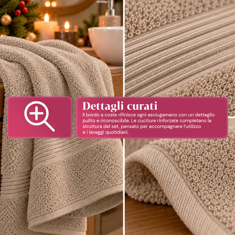 Set of 3 100% Cotton Towels - Bathroom Set with 90x140 Bath Sheet, 60x100 Towel and 40x60 Guest Towel, Soft and Absorbent, 6 Colors