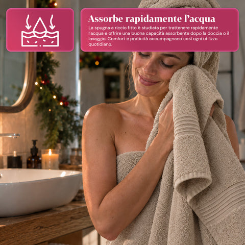 Set of 3 100% Cotton Towels - Bathroom Set with 90x140 Bath Sheet, 60x100 Towel and 40x60 Guest Towel, Soft and Absorbent, 6 Colors