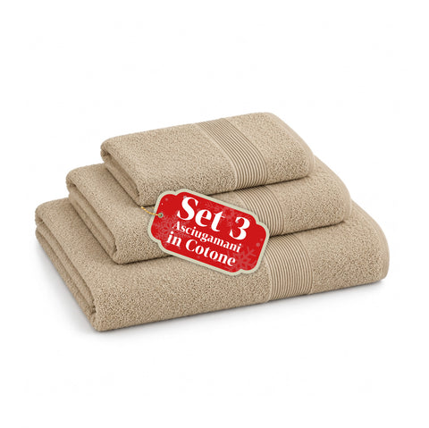 Set of 3 100% Cotton Towels - Bathroom Set with 90x140 Bath Sheet, 60x100 Towel and 40x60 Guest Towel, Soft and Absorbent, 6 Colors