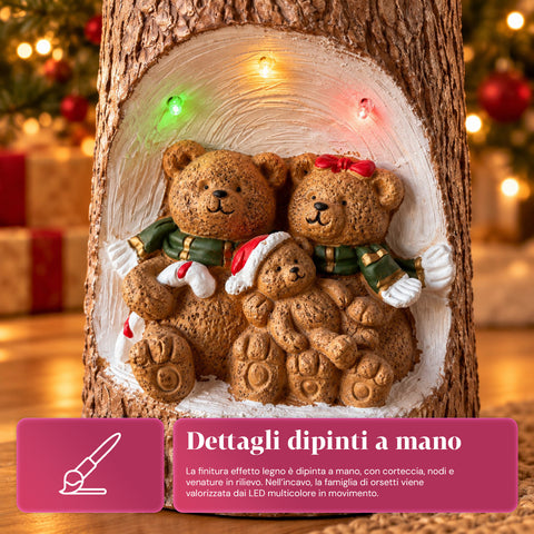 Christmas Tree Trunk Base with Animated LEDs and 3D Characters for Trees up to 180 cm - Iron and Magnesium Base Cover with Ø 4 cm Attachment