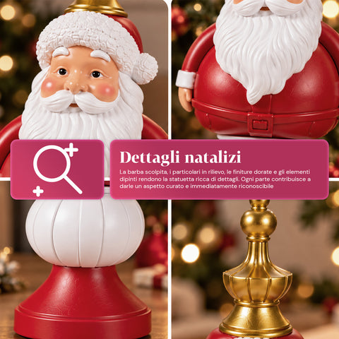 35 cm Resin Christmas Figurine, Christmas Decoration with Santa Claus, Nutcracker Soldier and Teddy Bear, Red or White, Indoor and Outdoor