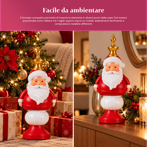 35 cm Resin Christmas Figurine, Christmas Decoration with Santa Claus, Nutcracker Soldier and Teddy Bear, Red or White, Indoor and Outdoor