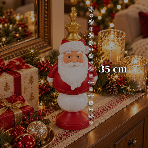 35 cm Resin Christmas Figurine, Christmas Decoration with Santa Claus, Nutcracker Soldier and Teddy Bear, Red or White, Indoor and Outdoor